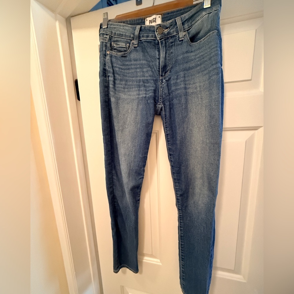 Paige skyline skinny jeans light medium blue